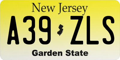 NJ license plate A39ZLS
