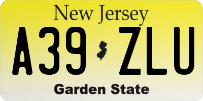 NJ license plate A39ZLU