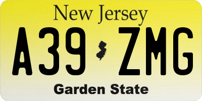 NJ license plate A39ZMG