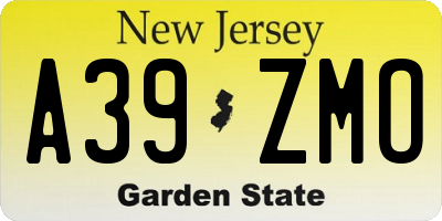 NJ license plate A39ZMO