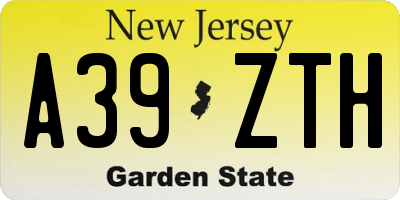 NJ license plate A39ZTH