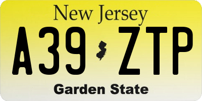 NJ license plate A39ZTP