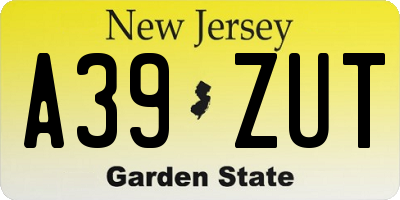 NJ license plate A39ZUT