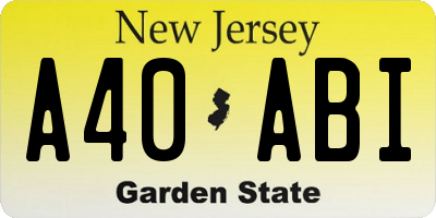 NJ license plate A40ABI
