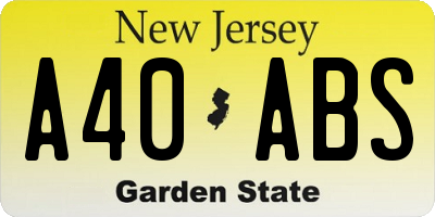 NJ license plate A40ABS