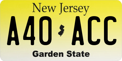 NJ license plate A40ACC