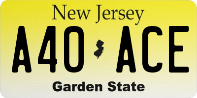NJ license plate A40ACE