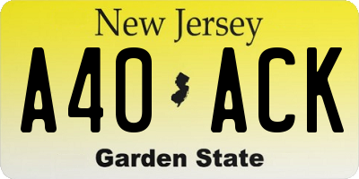 NJ license plate A40ACK