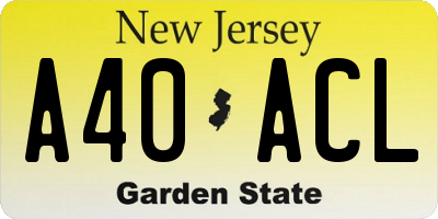 NJ license plate A40ACL