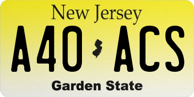 NJ license plate A40ACS