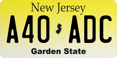 NJ license plate A40ADC