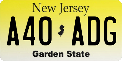 NJ license plate A40ADG