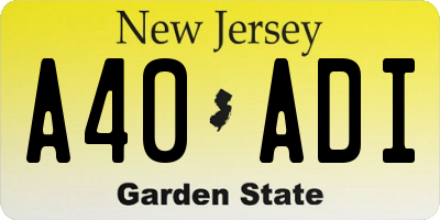 NJ license plate A40ADI