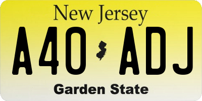 NJ license plate A40ADJ