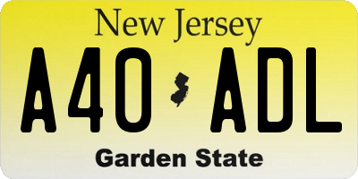 NJ license plate A40ADL