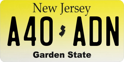 NJ license plate A40ADN