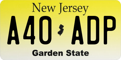 NJ license plate A40ADP