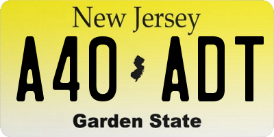 NJ license plate A40ADT