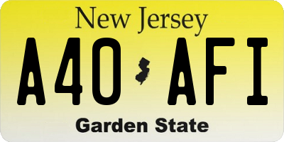 NJ license plate A40AFI