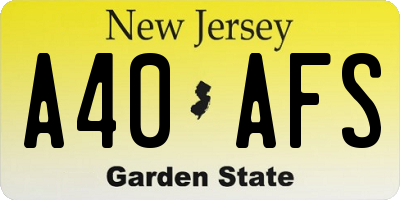 NJ license plate A40AFS