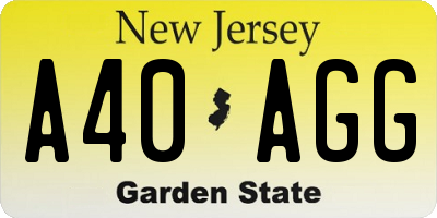 NJ license plate A40AGG