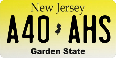 NJ license plate A40AHS