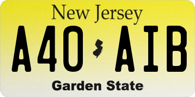 NJ license plate A40AIB
