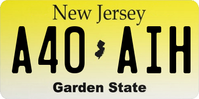 NJ license plate A40AIH