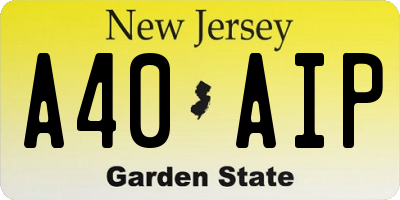 NJ license plate A40AIP