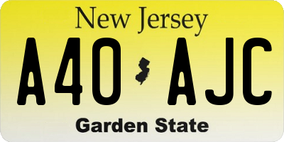 NJ license plate A40AJC