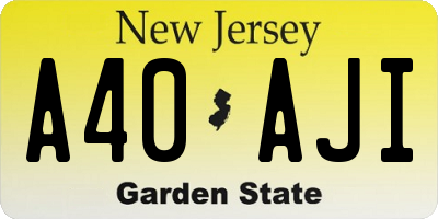 NJ license plate A40AJI