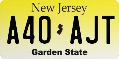 NJ license plate A40AJT