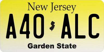 NJ license plate A40ALC
