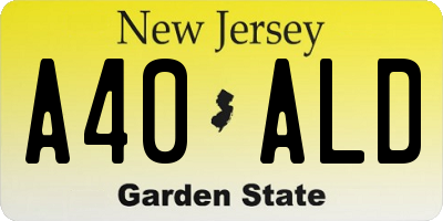 NJ license plate A40ALD