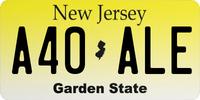 NJ license plate A40ALE