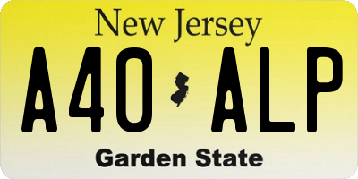 NJ license plate A40ALP