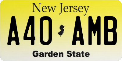 NJ license plate A40AMB