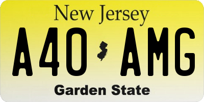 NJ license plate A40AMG