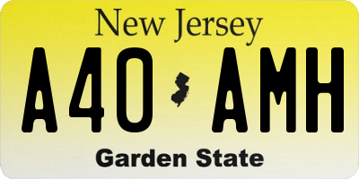 NJ license plate A40AMH