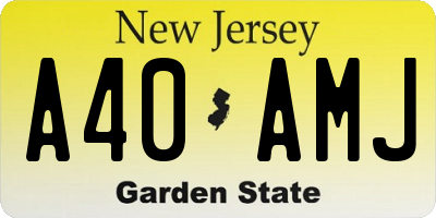 NJ license plate A40AMJ