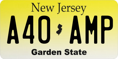 NJ license plate A40AMP