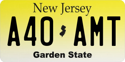 NJ license plate A40AMT
