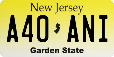 NJ license plate A40ANI