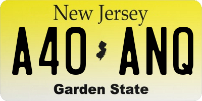 NJ license plate A40ANQ