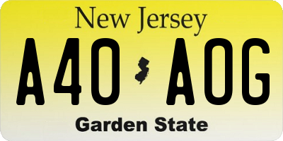 NJ license plate A40AOG