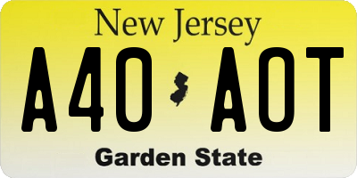 NJ license plate A40AOT