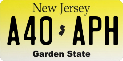 NJ license plate A40APH