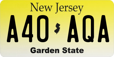 NJ license plate A40AQA