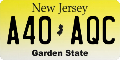 NJ license plate A40AQC