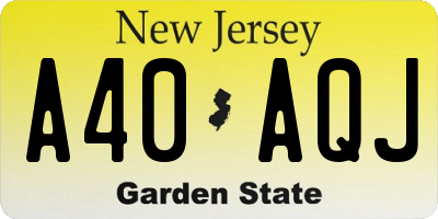 NJ license plate A40AQJ